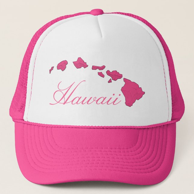 Hawaii îles rose blanc casquette (Devant)