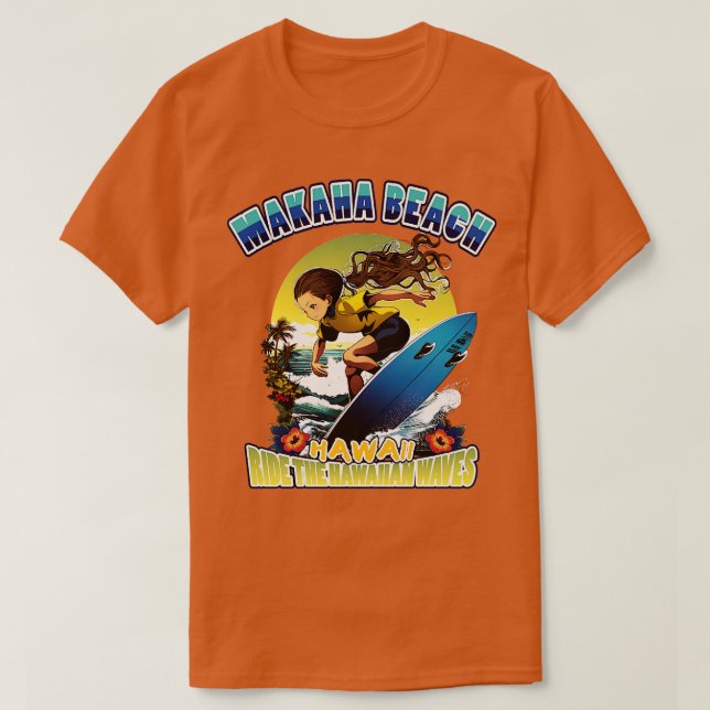 Hawaii makaha plage surf 80802 TShirt (Design devant)