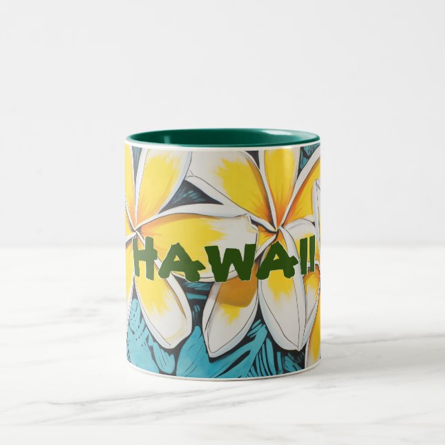 Hawaii Plumeria Mug à deux tons (Centre)
