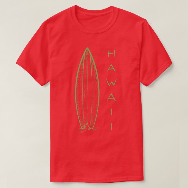 Hawaii Standing Surfboard TShirt (Design devant)