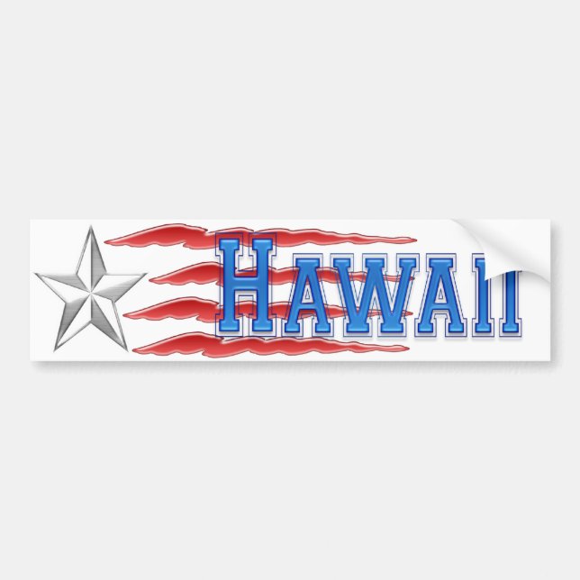 Hawaii Star et Stripes Bumper Sticker (Devant)
