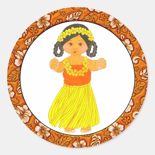 Hawaii ~ Stickers Fille Hawaiienne (Devant)