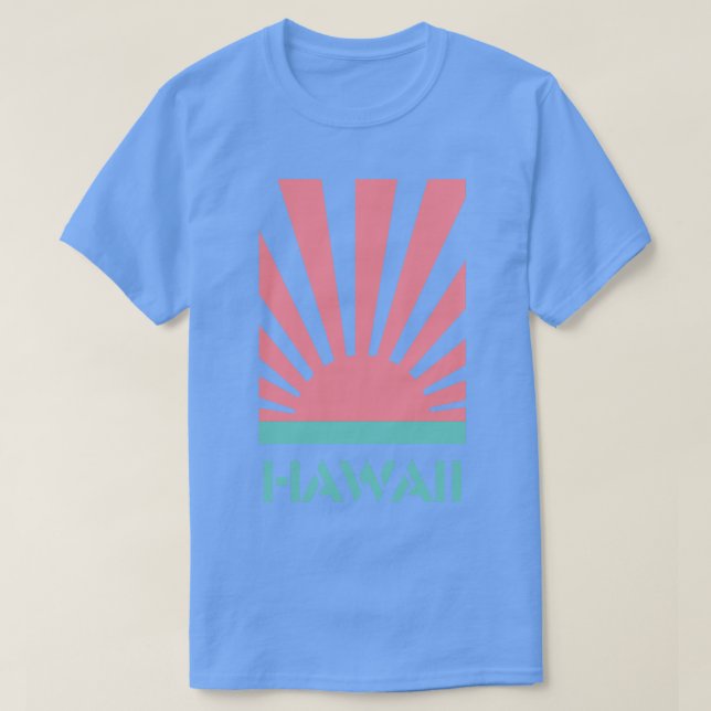 Hawaii Sunrise Sunset Pink Sea Green TShirt (Design devant)