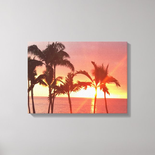 Hawaii Sunset photo en toile étirée (Recto)