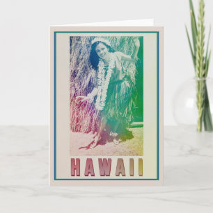 Hawaii Travel Hula Girl Carte de voeux