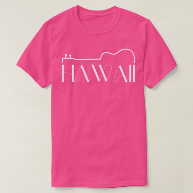 Hawaii Uke Ukulele Texte blanc TShirt (Design devant)