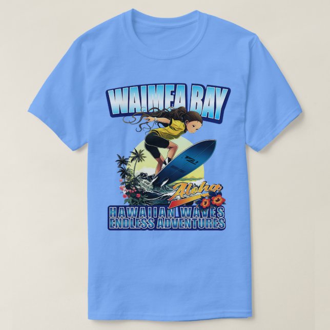 Hawaii waimea bay surf 80801 TShirt (Design devant)