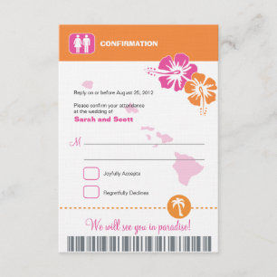 Hawaii Wedding RSVP Confirmation Embarquement Pass