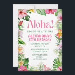 Hawaiian 17e anniversaire invitation Fleurs tropic<br><div class="desc">Hawaiian 17e anniversaire invitation Fleurs tropicales</div>