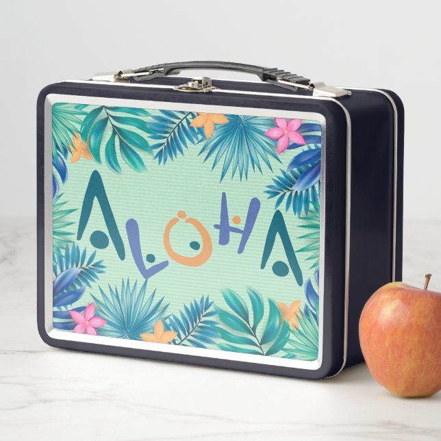 Hawaiian Aloha Salutation Retro Lunch Box (En situation)