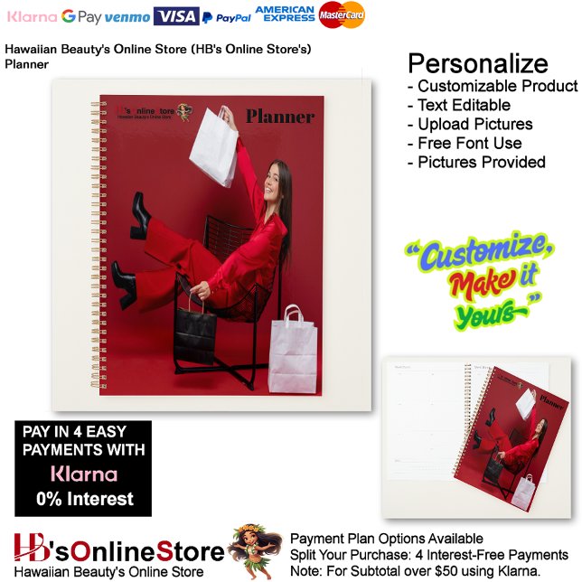 Hawaiian Beauty's Online Store (HB's Online Store) (Hawaiian Beauty's Online Store's (HB's Online Store) Planner.)