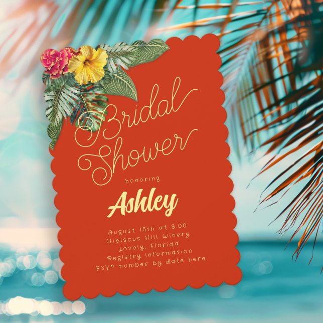 Hawaiian Flowers Bridal Shower Invitations (Créateur téléchargé)