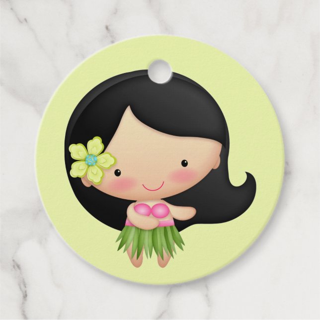Hawaiian Hula Girl Favoriser les étiquettes (Devant)
