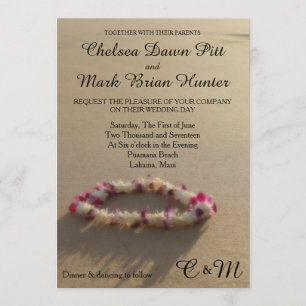 Hawaiian Lei Beach Wedding Invitation