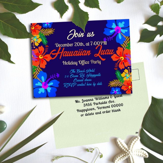 Hawaiian Luau Carte postale Fête Invitation (Créateur téléchargé)