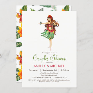 Hawaiian Luau Couples Douche Invitation