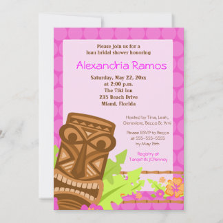 Hawaiian Luau Tiki Invitation de Fêtes des mariées