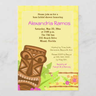 Hawaiian Luau Tiki Invitation de Fêtes des mariées