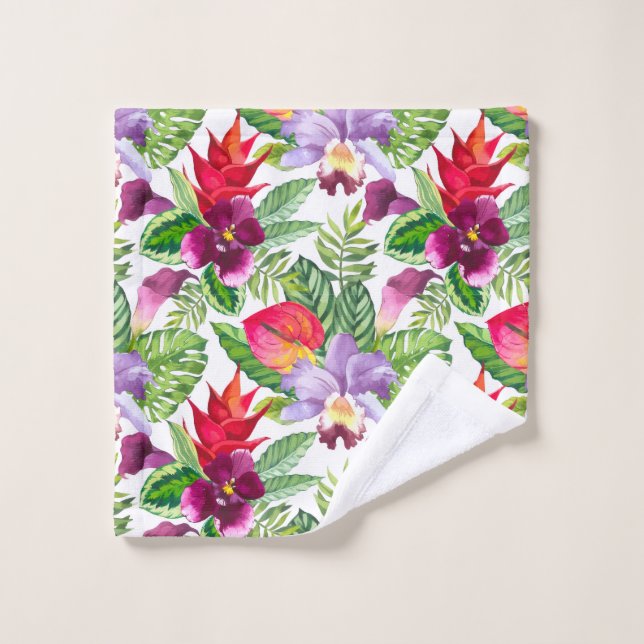 Hawaiian orchid bath towel set (Gant de toilette)