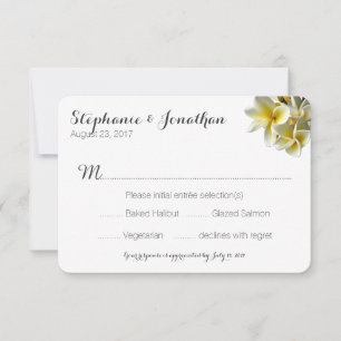 Hawaiian Plumeria White Mariage Répondre Avec Menu