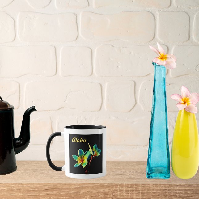 Hawaiian STUNNING Plumeria Aquarelle thème Mug (Créateur téléchargé)
