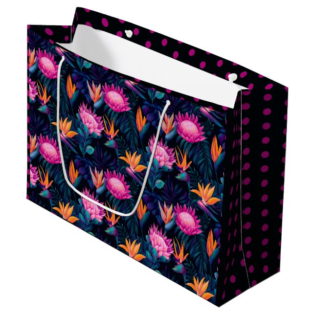 Hawaiian Sunset Glow : Sac cadeau Protea (Devant Angle)
