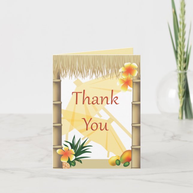 Hawaiian Tropical Luau Party Merci Note Card (Devant)