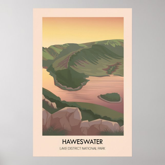 Haweswater Lake District Travel Poster (Devant)