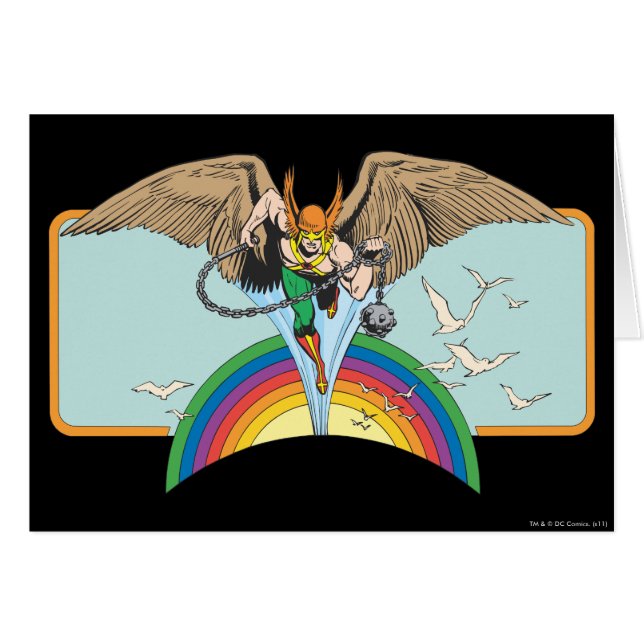 Hawkman survole le ciel (Devant horizontal)