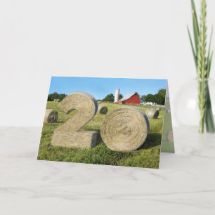"Hay ! Joyeux 20ème !" carte de voeux avec Hay Bal