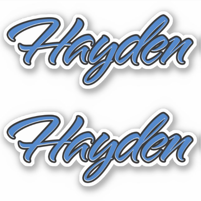 Hayden Nom Blue Autocollant Sticker Stickerset (Devant)