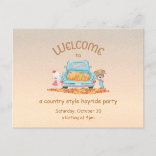 Hayride Country Bears Automne Invitation Carte pos