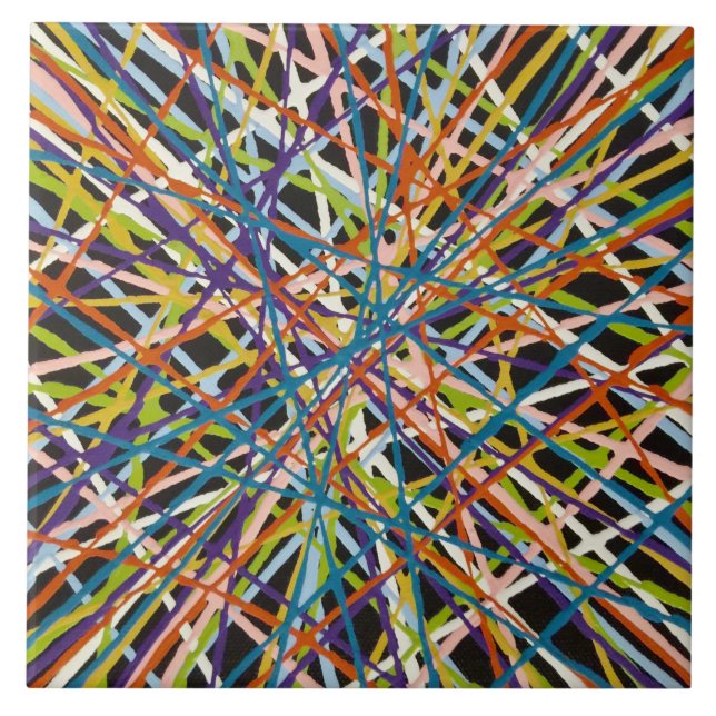 Haystack en noir 6 x 6 Carreaux en céramique (Devant)