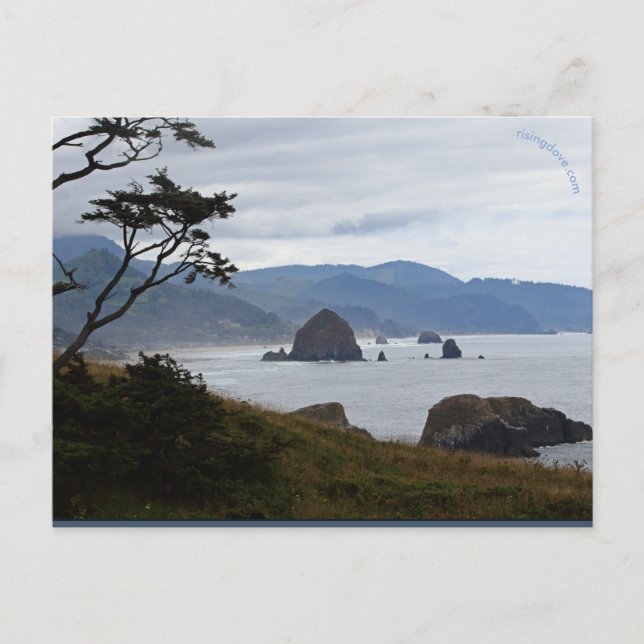 Haystack Rock, carte postale de l'Oregon (Devant)
