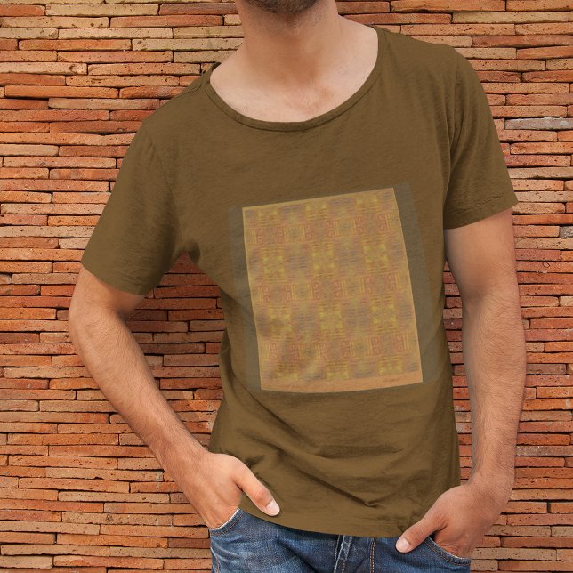 Haze doré Abstrait sur T-shirt brun (Créateur téléchargé)