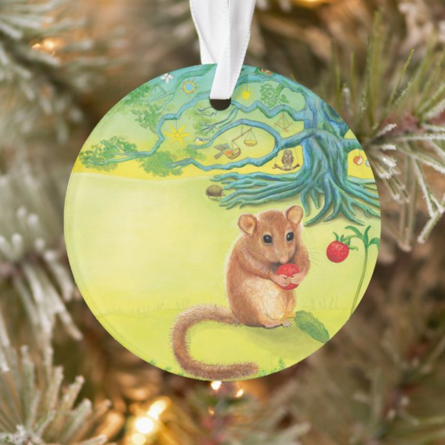 Hazel Dormouse Manger Fraise Sauvage (Arbre)