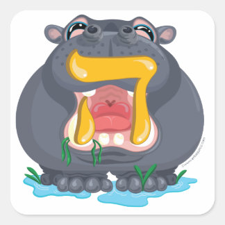 Hé autocollant d'hippopotame de pari d'Aleph