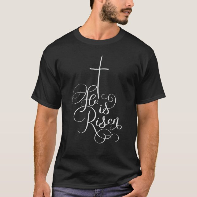 He Is Risen Easter Bunny Christ tshirt (Devant)