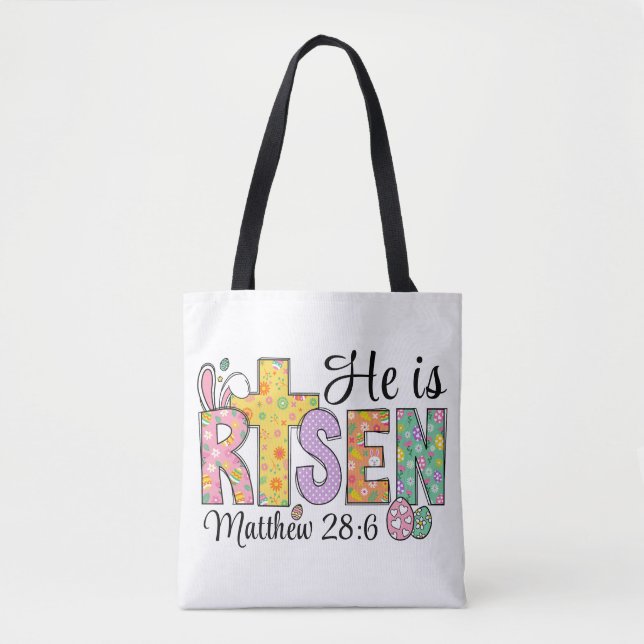 He Is Risen Easter Christian Tote Bag (Devant)