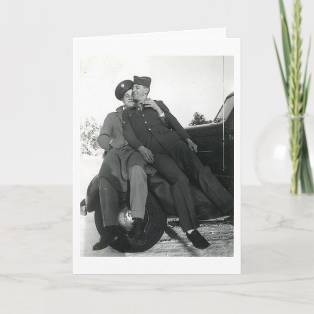 Hé là carte de voeux belle de soldats (Devant)