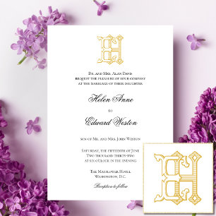 HE Monogramme ou EH Monogramme Mariage Invitations