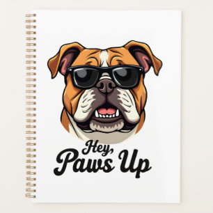 Hé Paws Up Bulldog Vintage avec Lunettes de Soleil