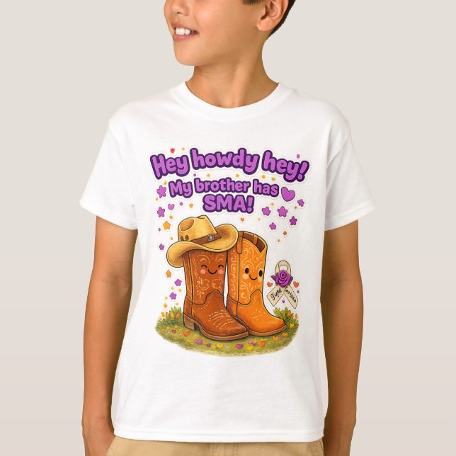 Hé, salut ! Mon frère a une SMA ! T-shirt (Devant)