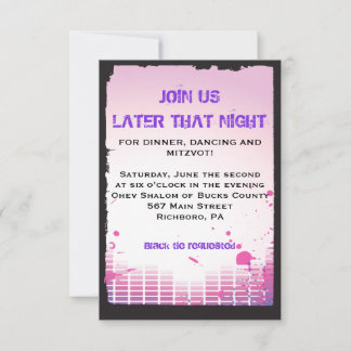 HEADPHONES Bar Bat mitzvah réception carte
