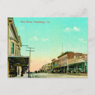 Healdsburg Vintage CA - Carte postale de West Stre