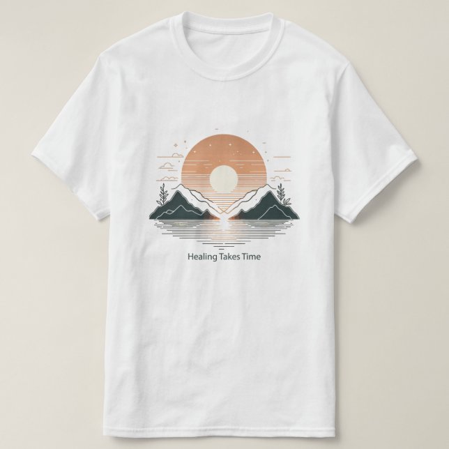 Healing Takes Time" Minimalist T-Shirt | Lake & Mo (Design devant)