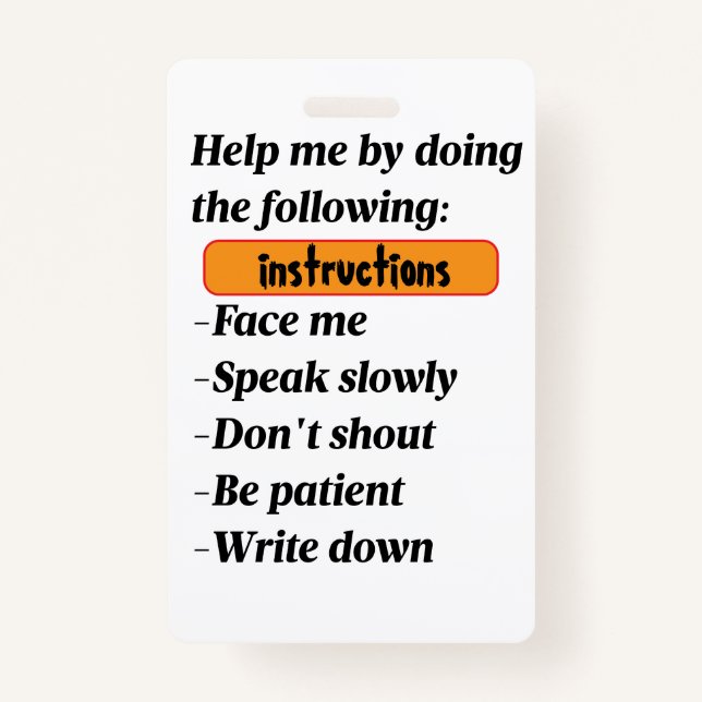 Hearing Impaired Support Badge (Dos)