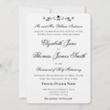 Heart Accent Elegant Wedding Invitation