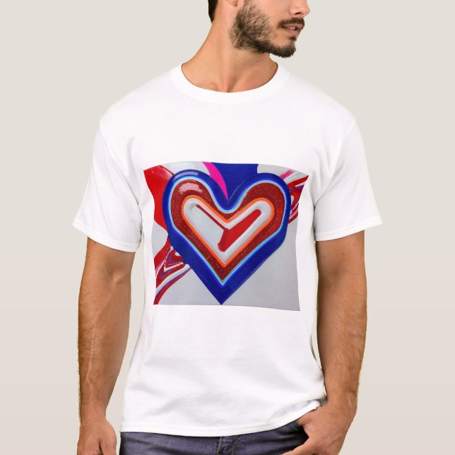 Heart Blue Red Tshirt (Devant)