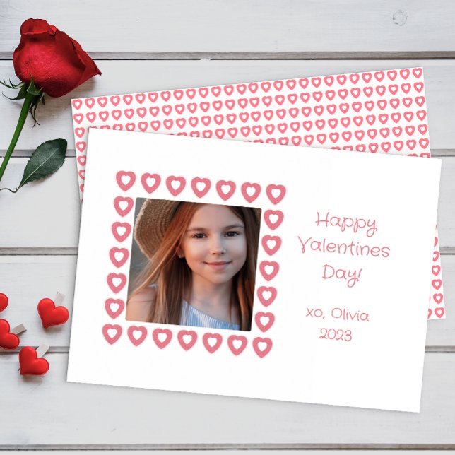 Heart Border Photo Salle de classe Carte de Saint- (simple hearts valentine )